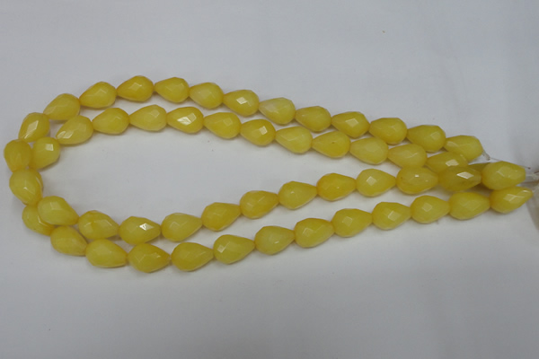 CCN190 15.5 inches 10*14mm faceted teardrop candy jade beads