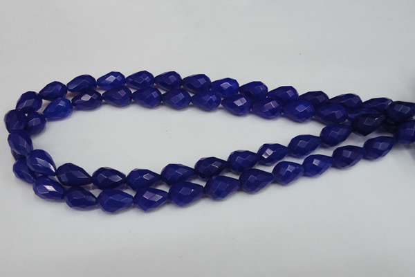 CCN192 15.5 inches 10*14mm faceted teardrop candy jade beads