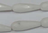 CCN197 15.5 inches 10*30mm faceted teardrop candy jade beads