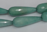 CCN199 15.5 inches 10*30mm faceted teardrop candy jade beads