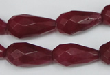 CCN203 15.5 inches 12*22mm faceted teardrop candy jade beads