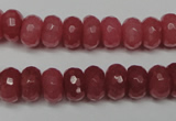 CCN2127 15.5 inches 6*10mm faceted rondelle candy jade beads