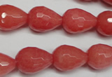 CCN2140 15.5 inches 12*16mm faceted teardrop candy jade beads