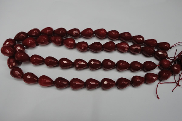 CCN2141 15.5 inches 12*16mm faceted teardrop candy jade beads