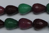 CCN2142 15.5 inches 12*16mm faceted teardrop candy jade beads