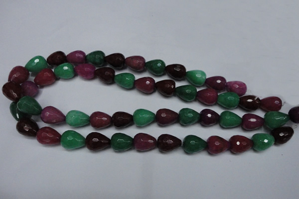 CCN2142 15.5 inches 12*16mm faceted teardrop candy jade beads