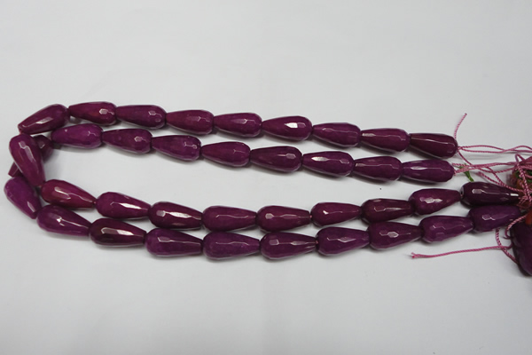 CCN2148 15.5 inches 10*20mm faceted teardrop candy jade beads