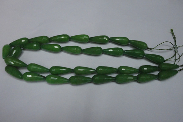 CCN2151 15.5 inches 10*25mm faceted teardrop candy jade beads