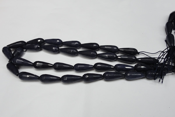 CCN2153 15.5 inches 10*25mm faceted teardrop candy jade beads