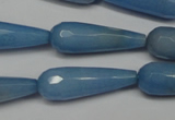 CCN2160 15.5 inches 10*30mm faceted teardrop candy jade beads