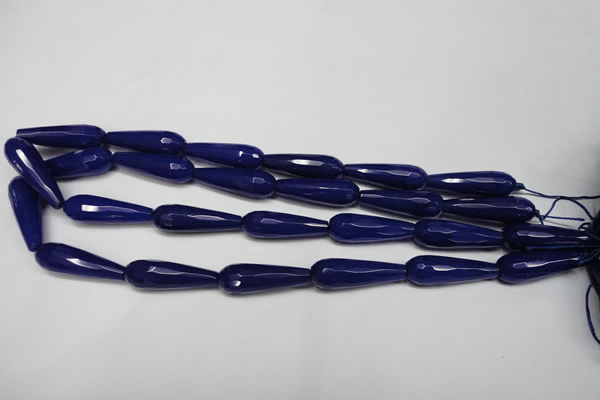 CCN2161 15.5 inches 10*30mm faceted teardrop candy jade beads