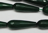 CCN2163 15.5 inches 10*30mm faceted teardrop candy jade beads