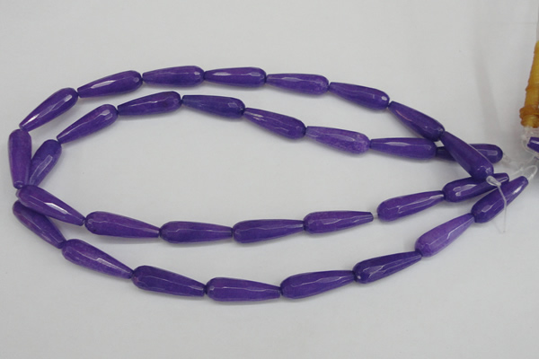 CCN2170 15.5 inches 8*25mm faceted teardrop candy jade beads