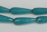 CCN2173 15.5 inches 8*25mm faceted teardrop candy jade beads