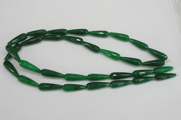 CCN2174 15.5 inches 8*25mm faceted teardrop candy jade beads