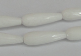 CCN2176 15.5 inches 8*25mm faceted teardrop candy jade beads