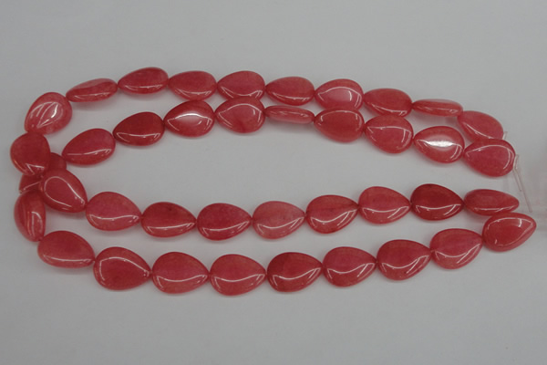 CCN2186 15.5 inches 15*20mm flat teardrop candy jade beads