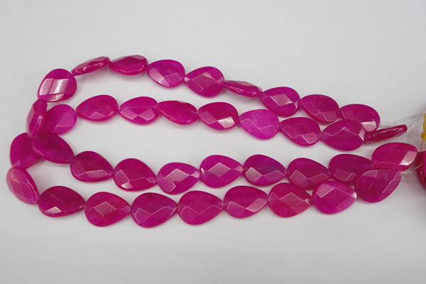 CCN2191 15.5 inches 15*20mm faceted flat teardrop candy jade beads