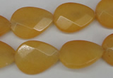 CCN2192 15.5 inches 15*20mm faceted flat teardrop candy jade beads