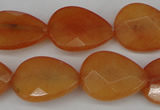 CCN2193 15.5 inches 15*20mm faceted flat teardrop candy jade beads