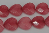 CCN2244 15.5 inches 15*15mm faceted heart candy jade beads wholesale