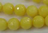 CCN2258 15.5 inches 14mm faceted round candy jade beads wholesale