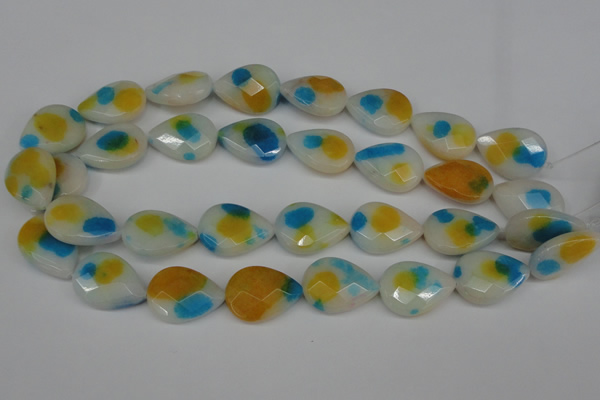 CCN2325 15.5 inches 18*25mm faceted flat teardrop candy jade beads