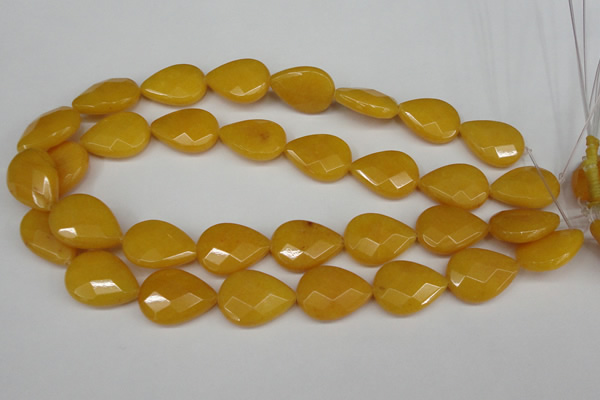 CCN2326 15.5 inches 18*25mm faceted flat teardrop candy jade beads