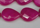 CCN2327 15.5 inches 18*25mm faceted flat teardrop candy jade beads