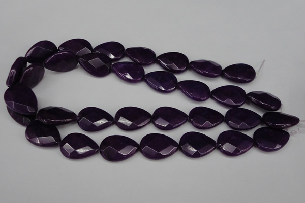 CCN2331 15.5 inches 18*25mm faceted flat teardrop candy jade beads