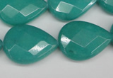 CCN2333 15.5 inches 18*25mm faceted flat teardrop candy jade beads