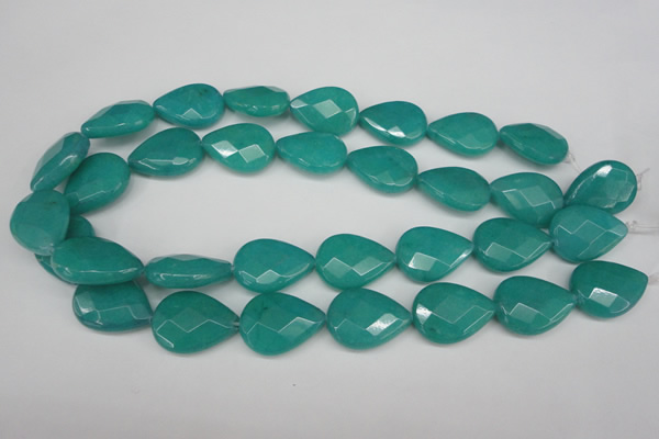 CCN2333 15.5 inches 18*25mm faceted flat teardrop candy jade beads