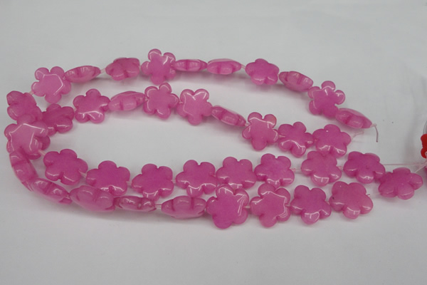 CCN2341 15.5 inches 20mm carved flower candy jade beads wholesale