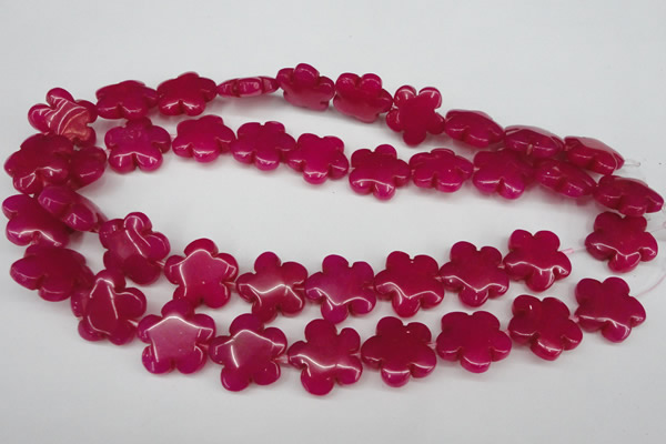 CCN2342 15.5 inches 20mm carved flower candy jade beads wholesale