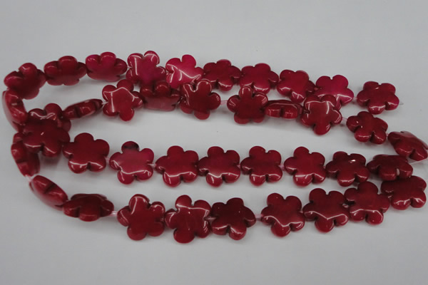 CCN2344 15.5 inches 20mm carved flower candy jade beads wholesale