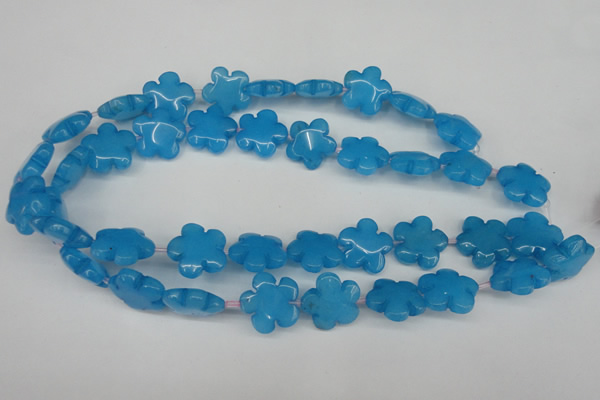 CCN2348 15.5 inches 20mm carved flower candy jade beads wholesale