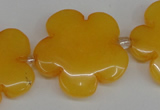 CCN2350 15.5 inches 30mm carved flower candy jade beads wholesale