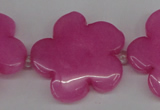 CCN2351 15.5 inches 30mm carved flower candy jade beads wholesale