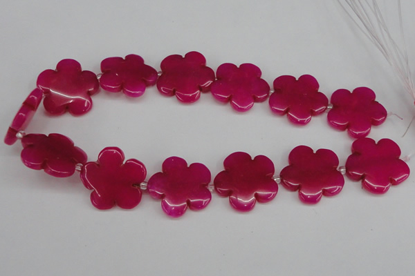 CCN2352 15.5 inches 30mm carved flower candy jade beads wholesale