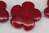 CCN2354 15.5 inches 30mm carved flower candy jade beads wholesale