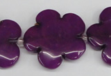 CCN2355 15.5 inches 30mm carved flower candy jade beads wholesale