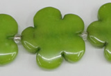 CCN2356 15.5 inches 30mm carved flower candy jade beads wholesale