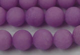 CCN2402 15.5 inches 4mm round matte candy jade beads wholesale