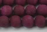 CCN2405 15.5 inches 4mm round matte candy jade beads wholesale