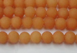 CCN2515 15.5 inches 4mm round matte candy jade beads wholesale