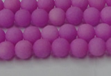 CCN2522 15.5 inches 4mm round matte candy jade beads wholesale