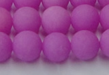 CCN2527 15.5 inches 14mm round matte candy jade beads wholesale