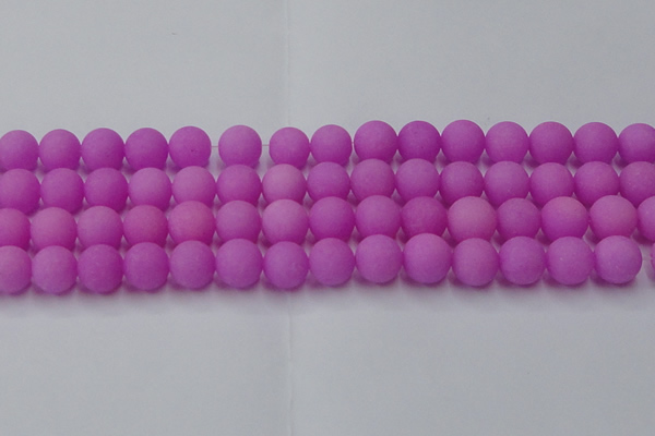 CCN2527 15.5 inches 14mm round matte candy jade beads wholesale