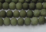 CCN2543 15.5 inches 4mm round matte candy jade beads wholesale