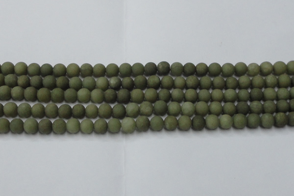 CCN2544 15.5 inches 6mm round matte candy jade beads wholesale